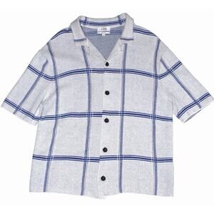 COS Relaxed Checked Knitted Short-Sleeved Shirt. Mens Size XL